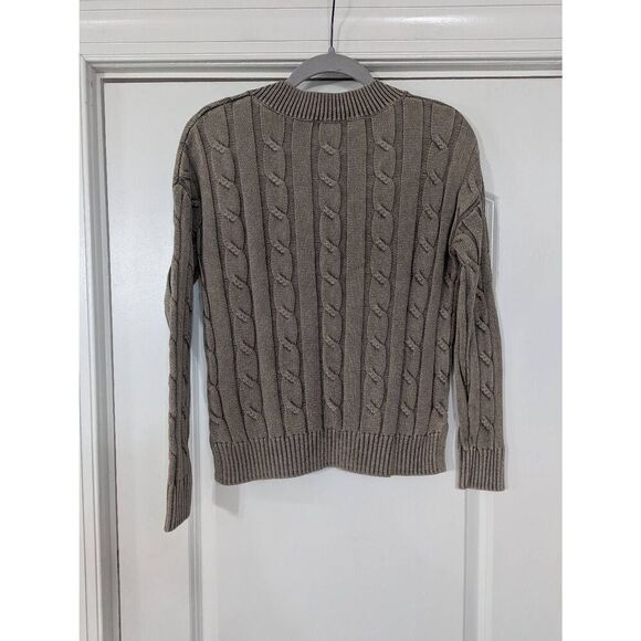 J. Society Varsity Sweater women's size XS green preppy collegiate cable knit - Picture 7 of 7